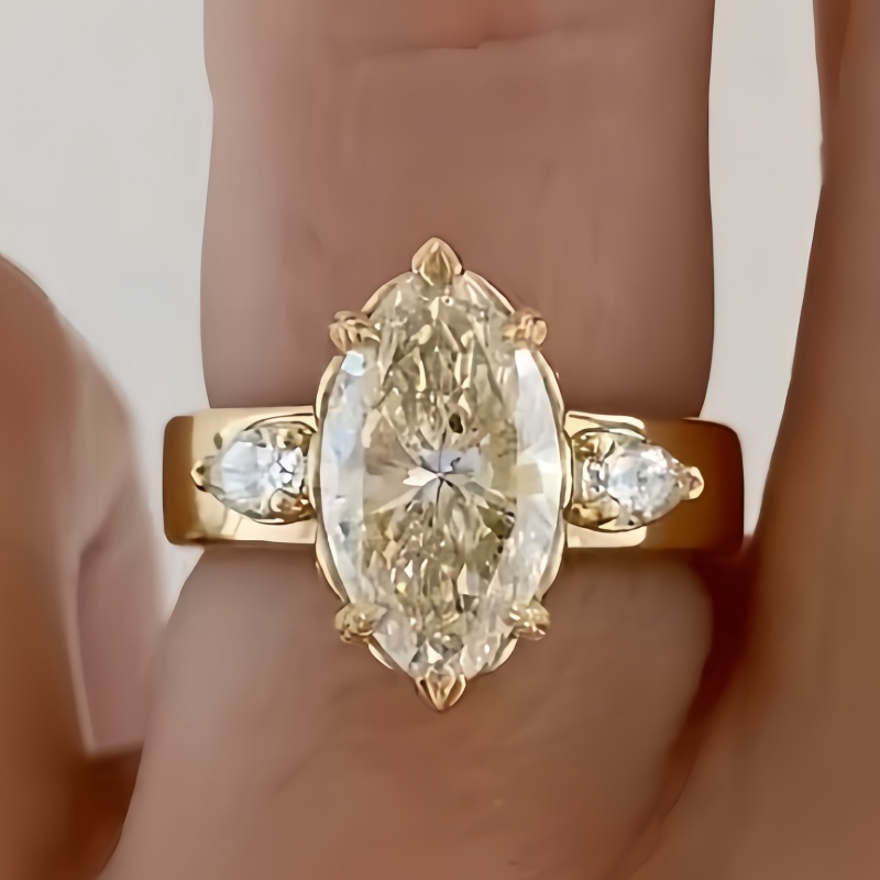 Women's Vintage Marquise Synthetic Zirconia Engagement Ring